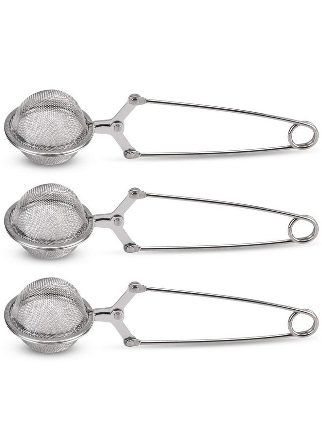 جكسكول مصفاة شاي سناب بول، عبوة من 3 قطع من مصفاة الشاي الفاخرة المصنوعة من الفولاذ المقاوم للصدأ من جيكسكول مع مقبض لأوراق الشاي السائبة، مصفاة كرات الشاي الشبكية الدقيقة - Image 1