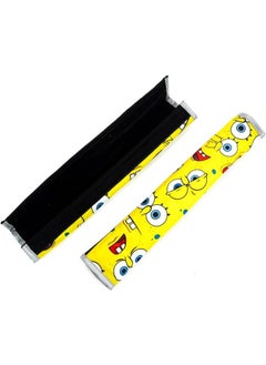 Generic SpongeBob 2 Pcs Sparkling Seat Belt Cover, Protector from radar fines , Accessories Compatible with All Cars With light reflect feature  - Image 1