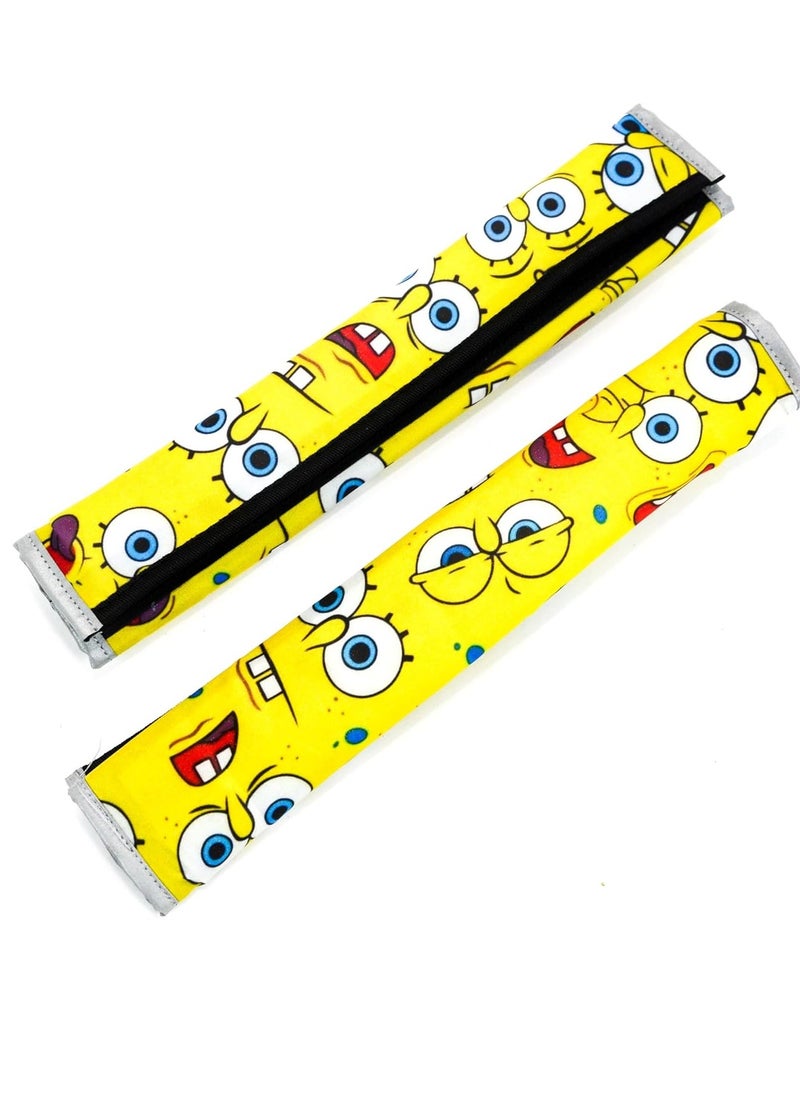 Generic - SpongeBob 2 Pcs Sparkling Seat Belt Cover, Protector from radar fines , Accessories Compatible with All Cars With light reflect feature - Image 1