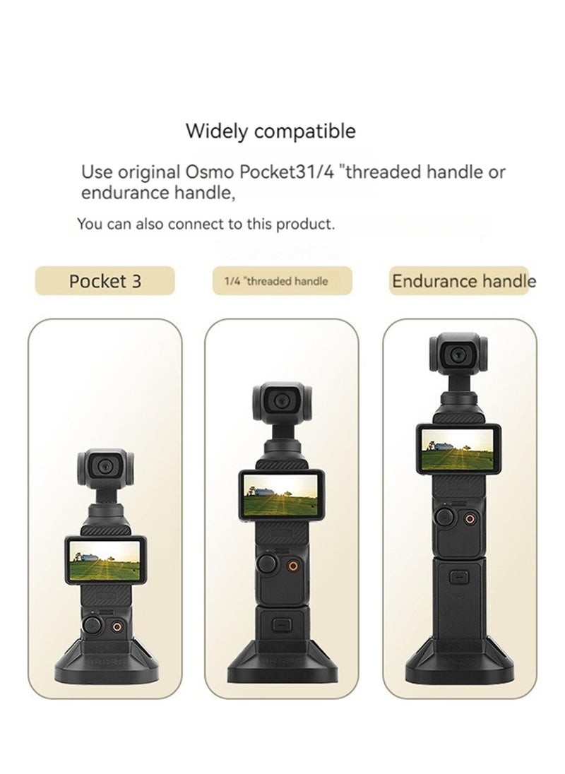 Generic - Table Base Expansion Mount For DJI Pocket 3 Handheld Gimbal Support Base Desktop Stand Holder (Black) - Image 1