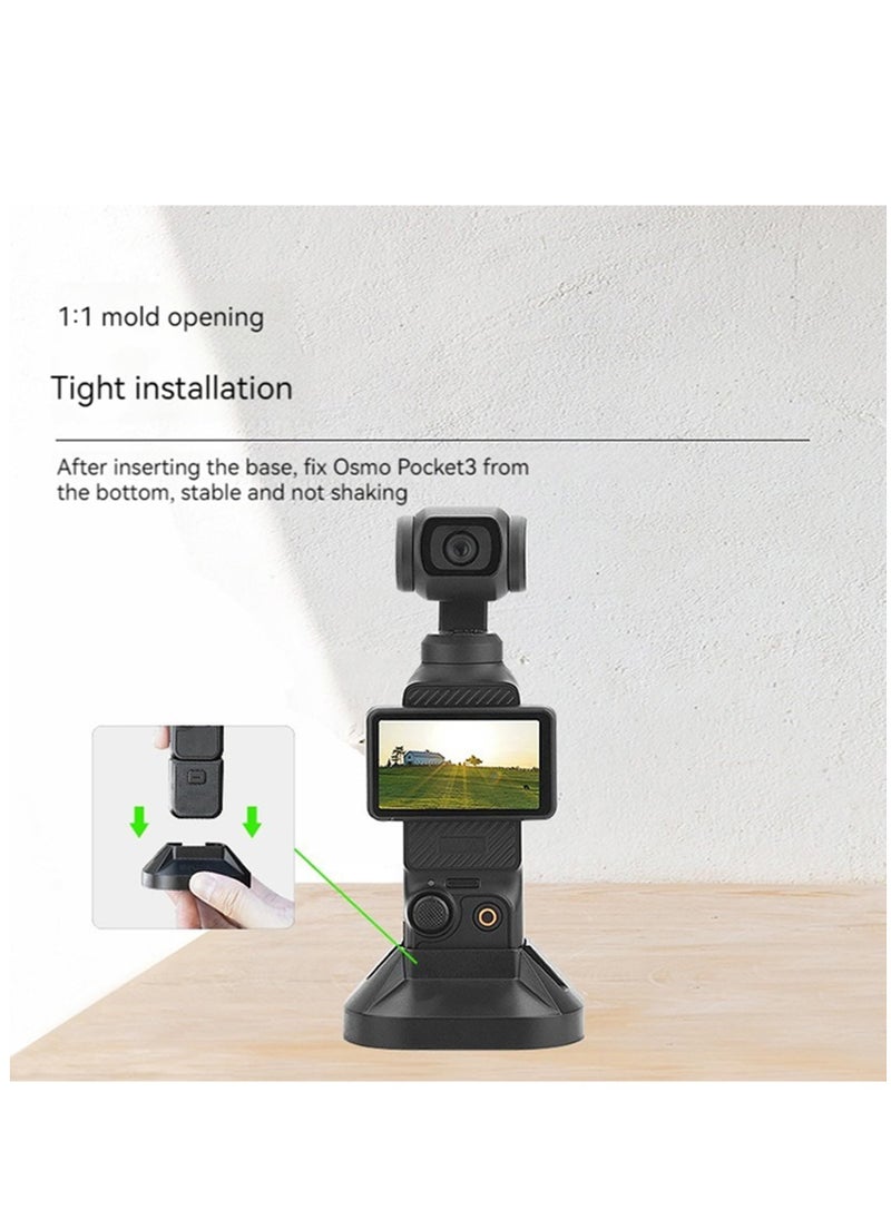 Generic - Table Base Expansion Mount For DJI Pocket 3 Handheld Gimbal Support Base Desktop Stand Holder (Black) - Image 1