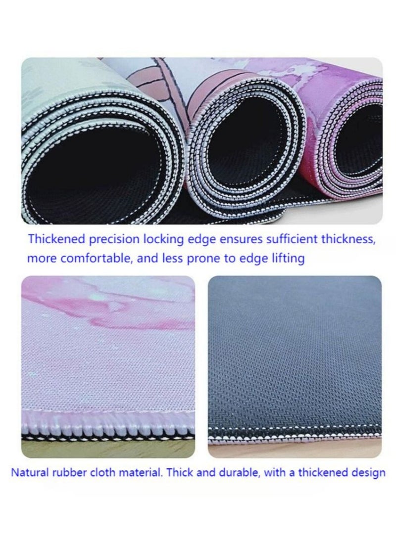 Plum Mousepad large game computer Mousepad, Gaming Mouse Pad Black and White Plum Bossom Cherry Blossom, Extended Large Mouse Mat Desk Pad, Stitched Edges Mousepad, Long Non-Slip Rubber Base Mice Pad - Image 3