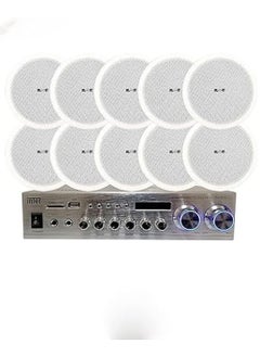 Generic Sound System 10 Ceiling Speakers + Amplifier Inter Safety 