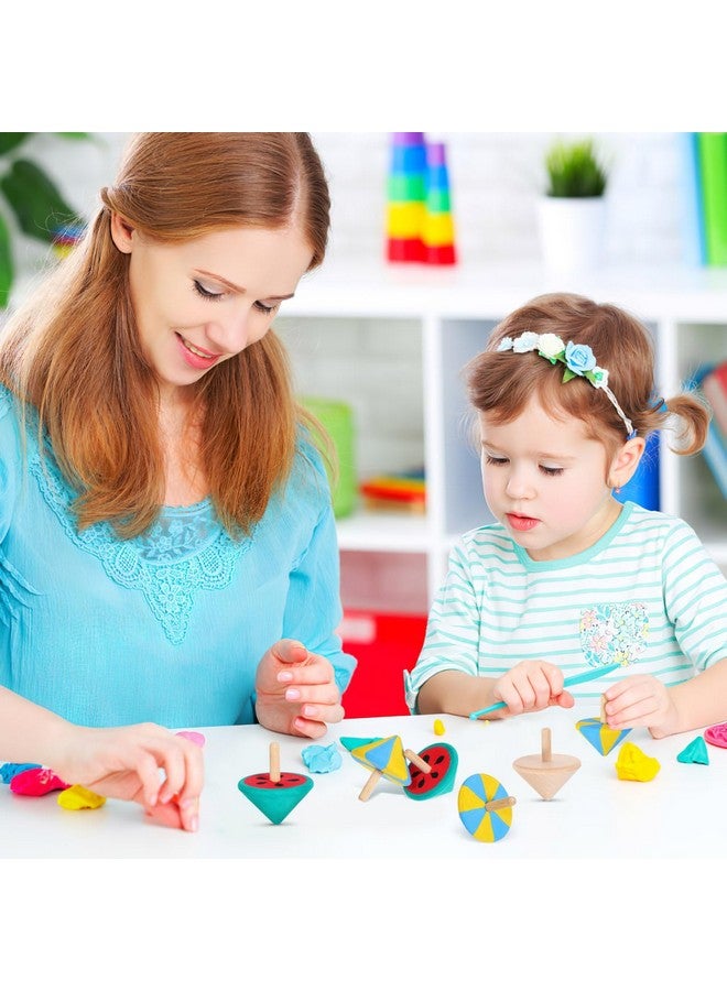 NUOBESTY دوامة خشبية NUOBESTY غير مكتملة للأخشاب - ألعاب دوارة للأطفال - هدايا حفلات - رأس السنة 12 قطعة - Image 5