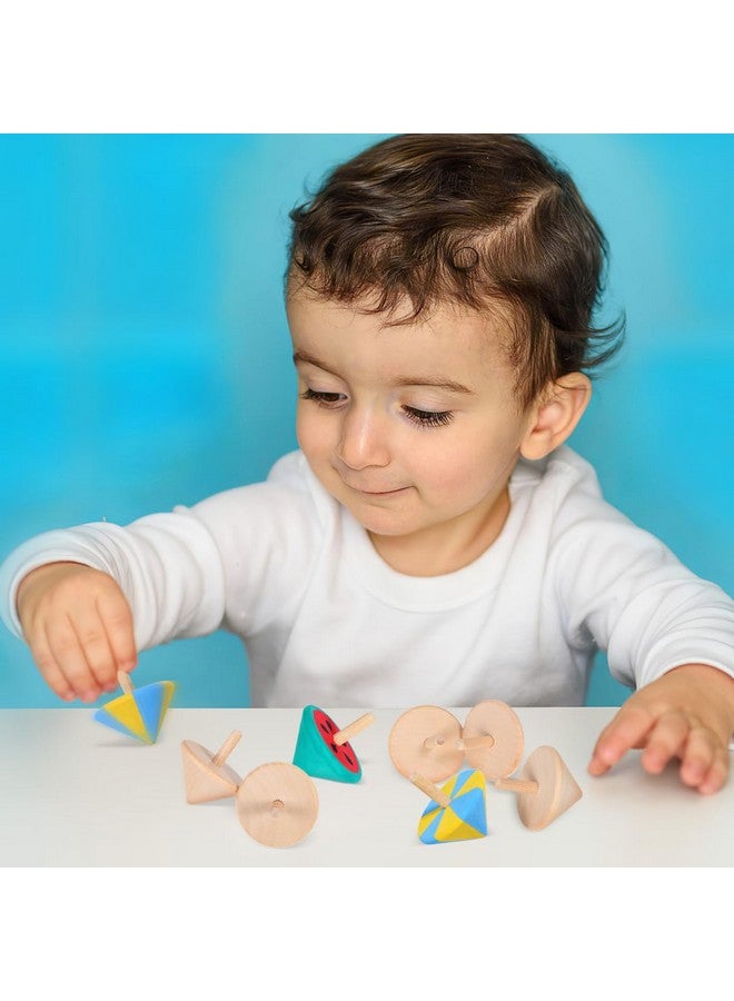 NUOBESTY دوامة خشبية NUOBESTY غير مكتملة للأخشاب - ألعاب دوارة للأطفال - هدايا حفلات - رأس السنة 12 قطعة - Image 3