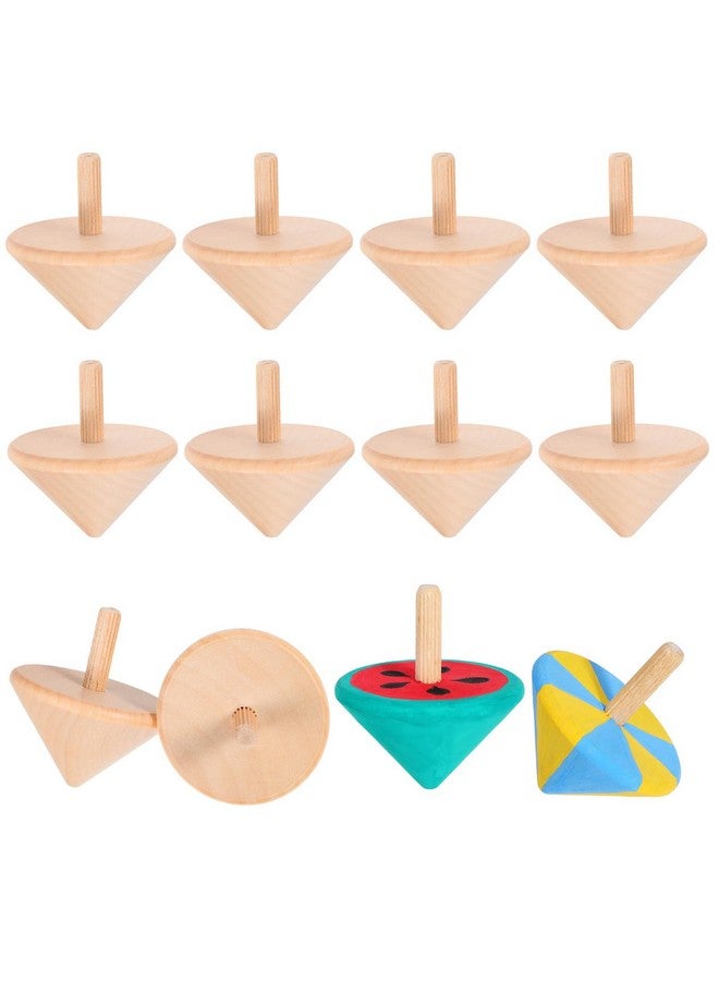 NUOBESTY دوامة خشبية NUOBESTY غير مكتملة للأخشاب - ألعاب دوارة للأطفال - هدايا حفلات - رأس السنة 12 قطعة - Image 1