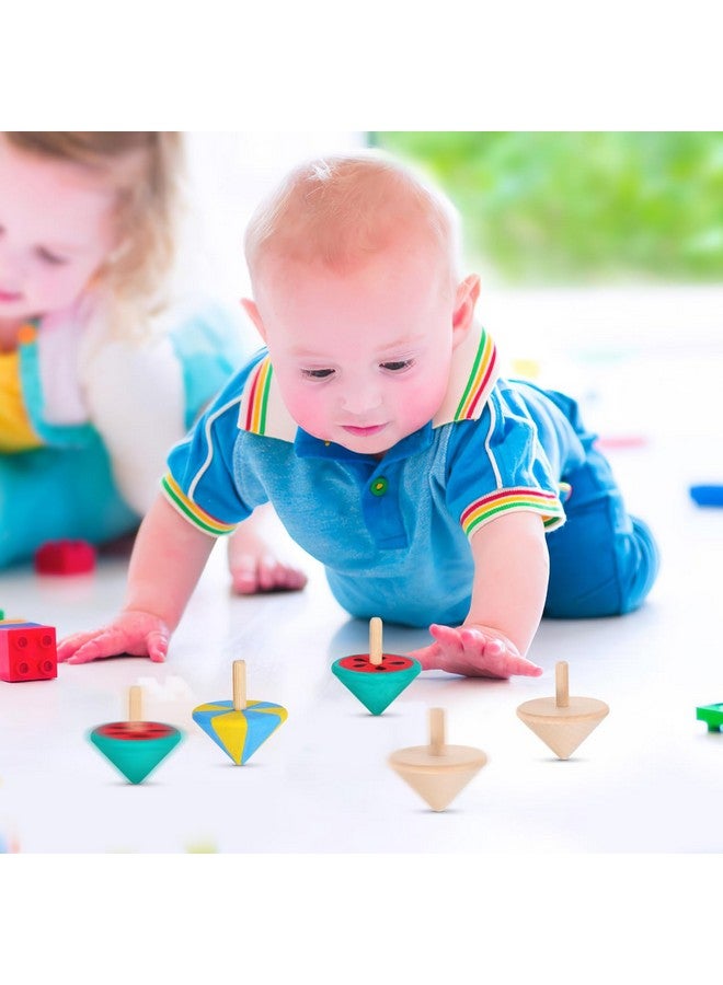 NUOBESTY دوامة خشبية NUOBESTY غير مكتملة للأخشاب - ألعاب دوارة للأطفال - هدايا حفلات - رأس السنة 12 قطعة - Image 4