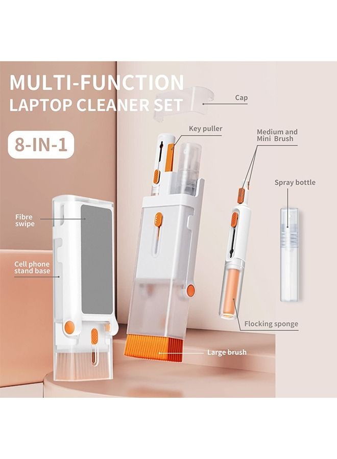 Y&D DMG Laptop Cleaner Kit 8 in 1 Keyboard Cleaning Set Screen Swipe and Brush with Cell Phone Stand Earphone Pen for Airpod Key Puller Spray Bottle Computer/MacBook/Keyboard/iPad - Image 2