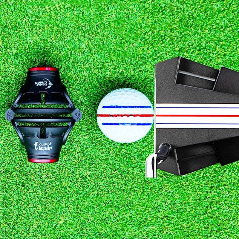 BIRDIE79 Birdie Liner Black Golf Ball Marker Alignment Tool Kit - 360-Degree Triple Line Stencil with 3-Color Pens and Gift Box - Premium Quality - Image 4