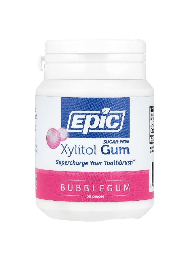 Epic Dental Epic Dental, Xylitol Gum, Sugar-Free, Bubblegum, 50 Pieces  - Image 1