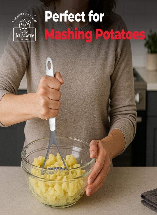 Better Houseware Nylon Potato Masher with Durable Silicone-Coated Steel Handle, 12-Inch - Image 3