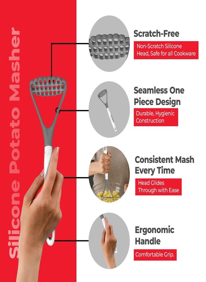 Better Houseware Nylon Potato Masher with Durable Silicone-Coated Steel Handle, 12-Inch - Image 2