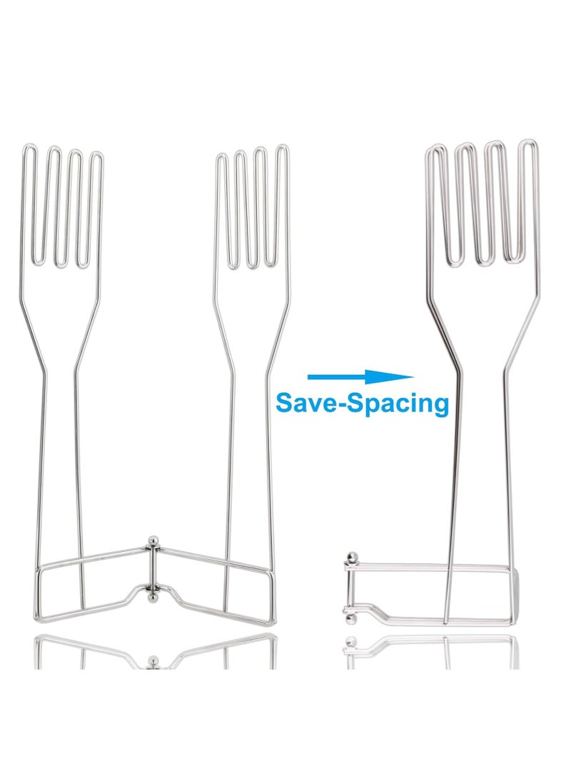 Bukela Kitchen Gloves Drying Rack, SUS 304 Stainless Steel Dish Gloves Holder, Dry Cleaning Gloves Out from Inside and Outside, Space-Saving Dishwashing Gloves Stand,Silver - Image 5