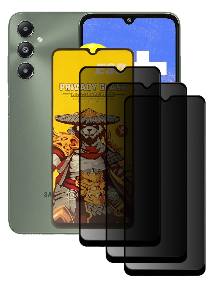 ESD 3 Pieces Tempered Dustproof Privacy Glass Screen Protector Compatible For Samsung Galaxy F14 - Image 1