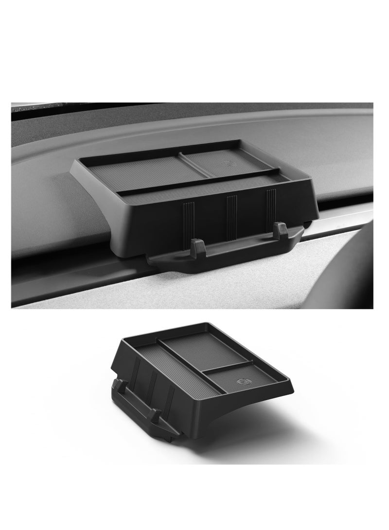 SYOSI Front Phone Holder Sunglasses Tissue Storage Box, for tesla Model Y 2021-2024, Model 3 2021-2022, Not for Highland 2023, Silicone Tray Black, for Tidy Collection of Documents  - Image 2