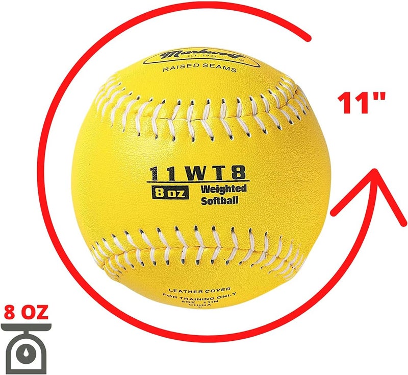 Markwort Color Coded Weighted 11-Inch Softball for Training and Practice - Image 2