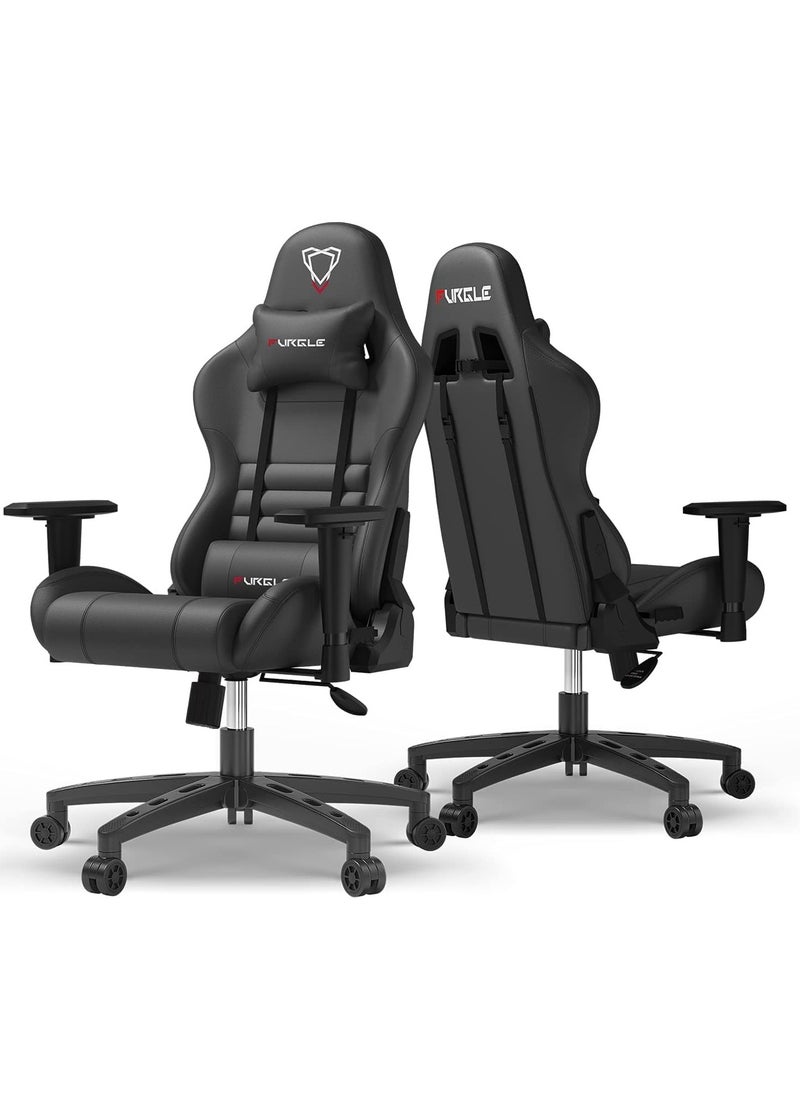 Forged High Back Racing Style Gaming Chair with Adjustable Armrests Comfortable PU Leather Video Gaming Chairs Headrest and Lumbar Support - Global Furniture. (Black)  - Image 4