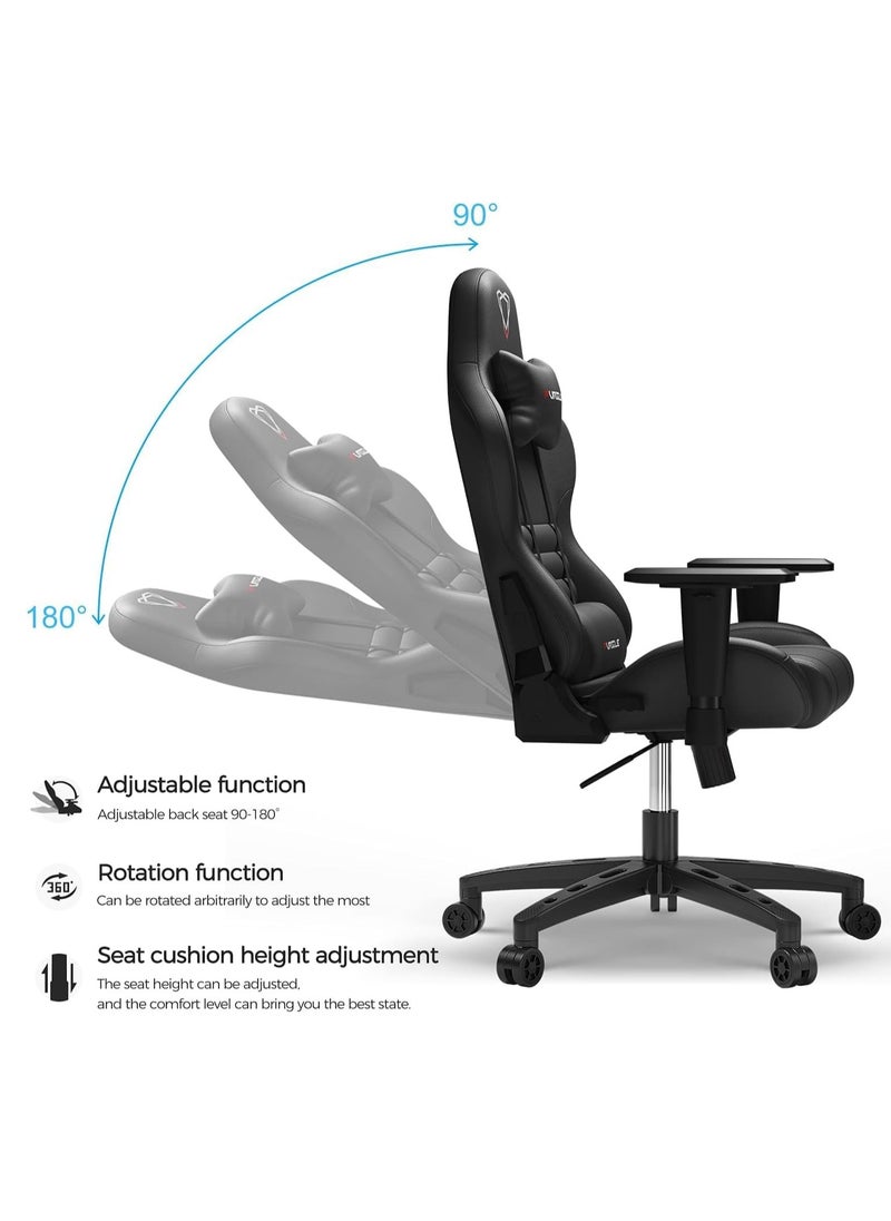 Forged High Back Racing Style Gaming Chair with Adjustable Armrests Comfortable PU Leather Video Gaming Chairs Headrest and Lumbar Support - Global Furniture. (Black)  - Image 5