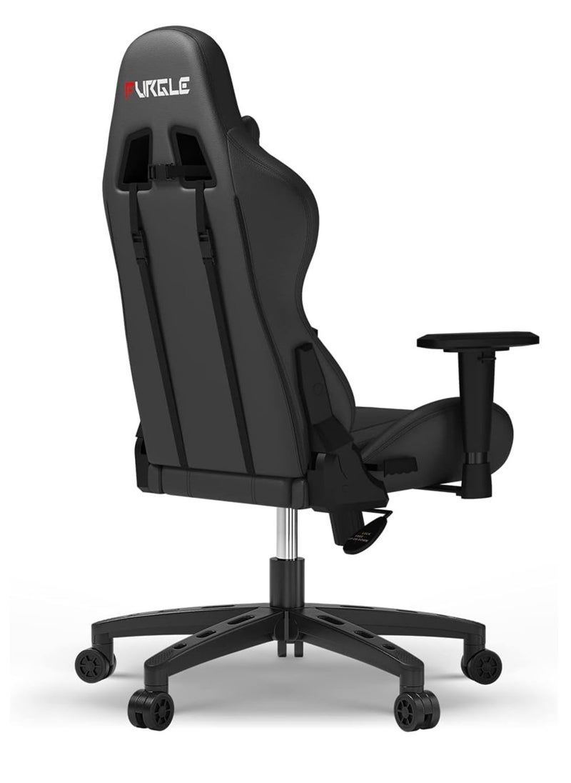 Forged - High Back Racing Style Gaming Chair with Adjustable Armrests Comfortable PU Leather Video Gaming Chairs Headrest and Lumbar Support - Global Furniture. (Black) - Image 1