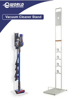 Eworld Premium Floor Docking Dyson Stand for Cordless Vacuum Cleaners with Wheels, Compatible with Dyson V15 V11 V10 V8 V7 V6 Dreame T30 T20 V12 V11 V10, No Wall Drilling, Durable Metal Holder in Sleek White  - Image 1