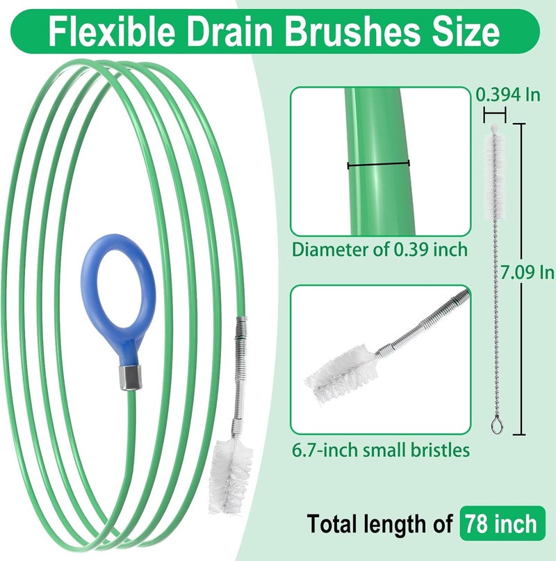 ecocstm Auto Sunroof Drain Cleaning Tool, 78 Inch Flexible Tube Cleaning Brush, Flexible Drain Brush Extra Long Pipe Cleaners for Car, Car Drain Dredge Cleaning Scrub Brush for Drains, Sewers, Windshields - Image 2