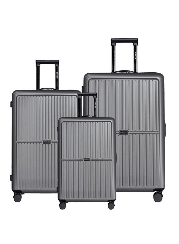 Space Luggage Set, ABS Material including Carry On Cabin Sizes, 20/24/28 Inches, Iron Gray - Image 1