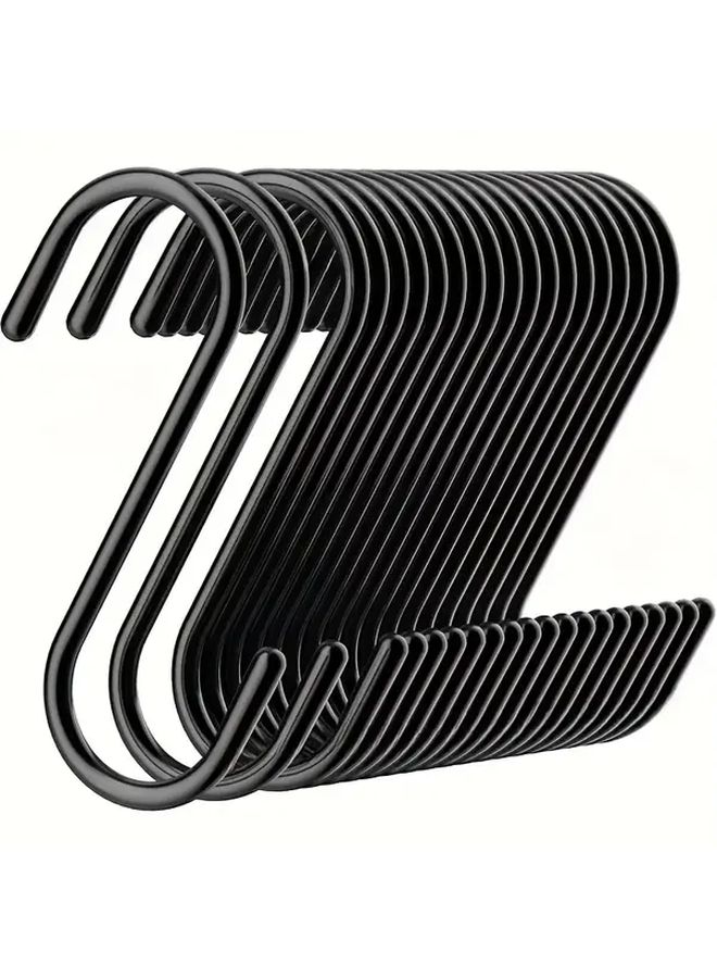 20pcs Heavy Duty Silvery S Hooks Non Slip Rustproof Multipurpose Wall Mount Organizer - Image 5