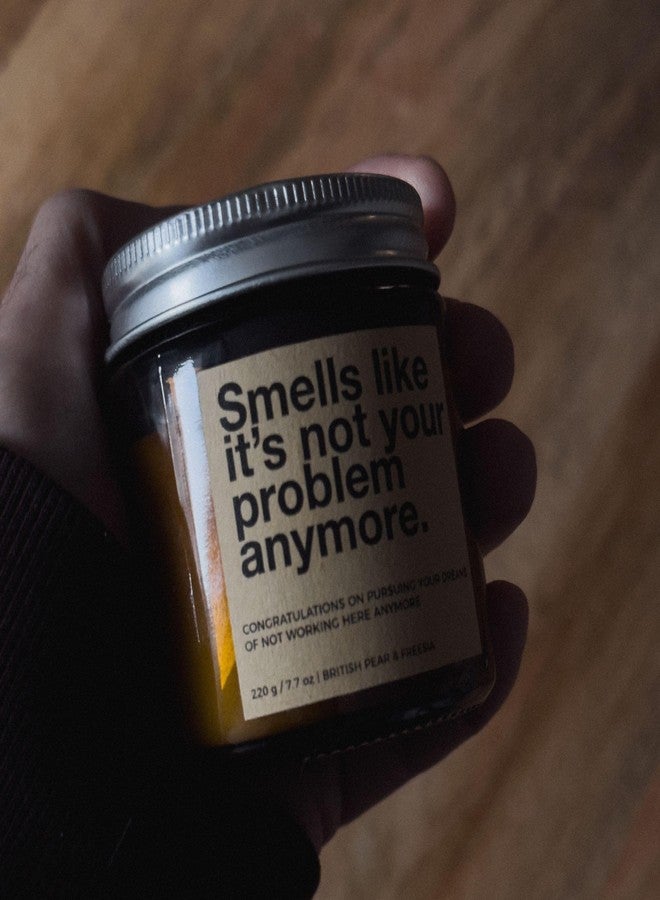 Siko 7.7oz Funny Candles for Coworkers by SIKO - British Pear & Freesia - Natural Soy Wax, Non-Toxic, Long-Lasting Aromatherapy Candle with Gift Card - Coworker Leaving Gifts - (Not Your Problem) - Image 3