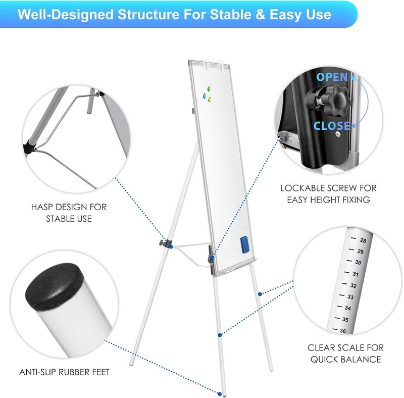 maxtek Easel Whiteboard - Magnetic Portable Dry Erase 36 x 24 Tripod Height Adjustable, 3' x 2' Flipchart Easel Stand White Board for Office or Teaching at Home & Classroom (36x24 White) - Image 2