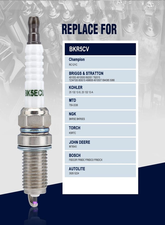 Wetenex RC12YC Spark Plug for Briggs 491055T 491055S 491055 692051 792015 kohler 12 132 02-S Champion RC12YC Spark Plug (2 PACK) - Image 2