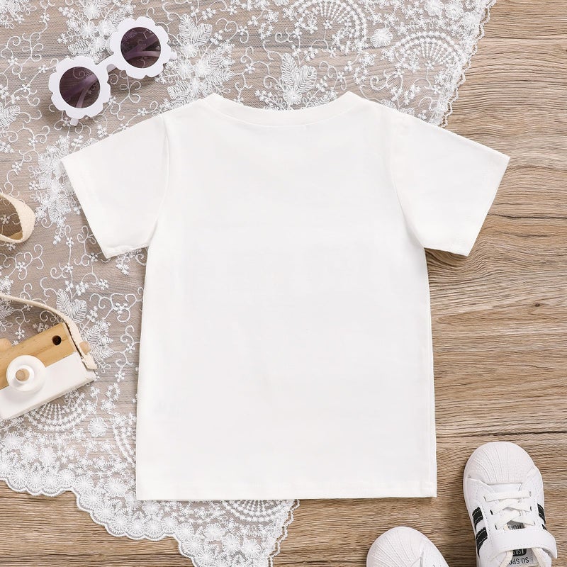 TITKKOP Baby Boy Clothes Big Brother T Shirt Toddler Boy Summer Cotton Short Sleeve Tops Baby Boy Outfits (White #2, 1-2T) - Image 3