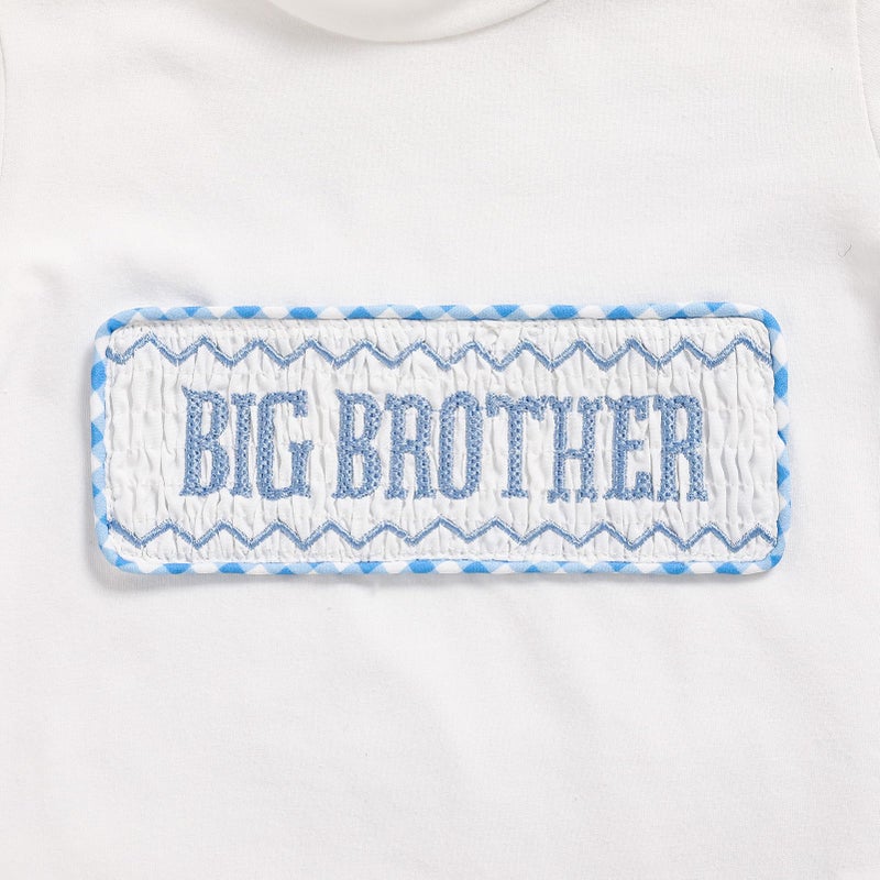 TITKKOP Baby Boy Clothes Big Brother T Shirt Toddler Boy Summer Cotton Short Sleeve Tops Baby Boy Outfits (White #2, 1-2T) - Image 4