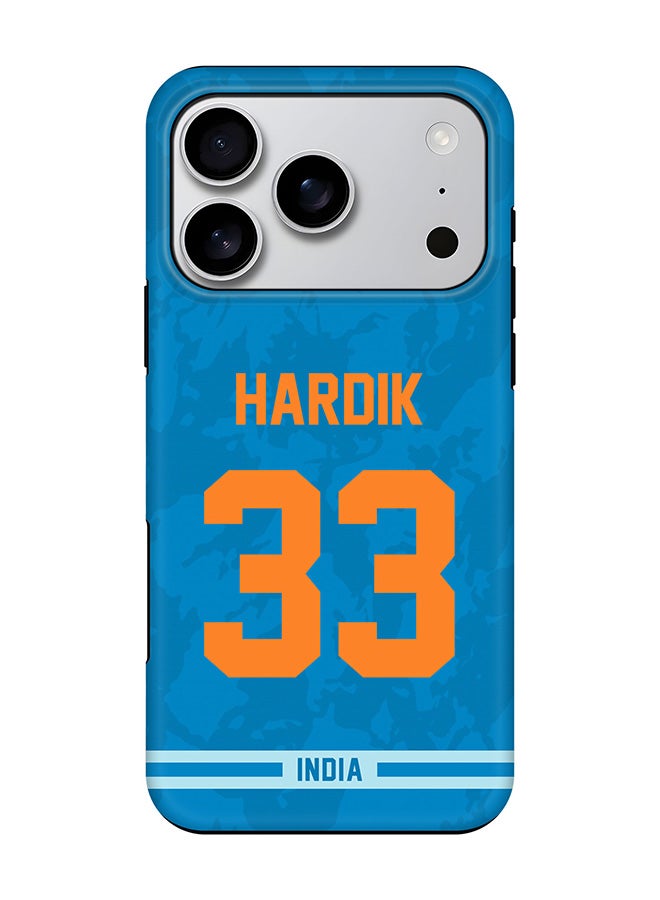 Stylizedd Tough Pro Magnetic Case for iPhone 17 Pro, Dual Layer hybrid PC + TPU Mobile Cover Matte - India Hardik Pandya, Jersey No 33