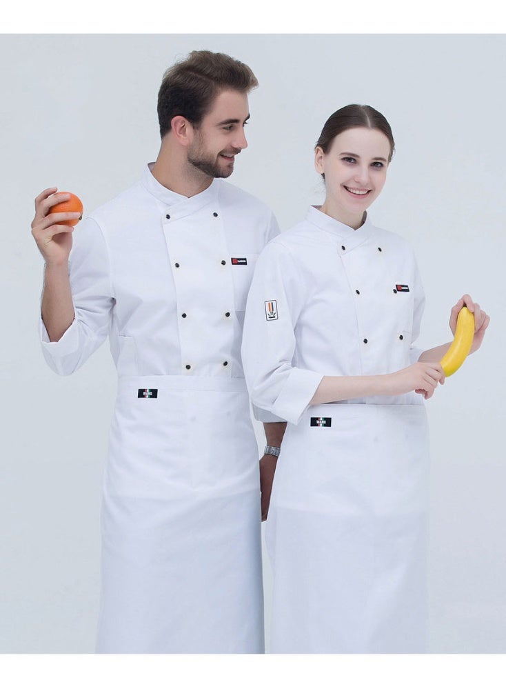 NIBEMINENT Unisex Chef Shirt Adults Kitchen Work Uniform Chef Coat Cook Jacket Hotel Restaurant Canteen Cake Shop Cafe Costume - Image 3