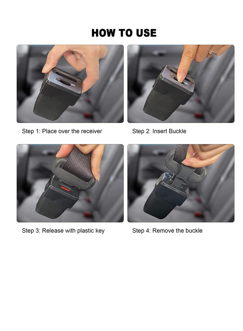 Generic Seat Belt Lock Cover, Seat Buckle Guard Belt Cover Locks for Kids, Prevent Kids or Special Groups from Unbuckle Seat Belts, Universal Fit, Black, 2 Pcs - Image 2
