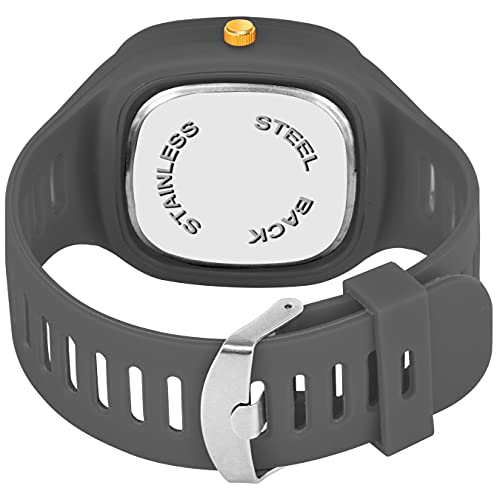 CERO Square Watch Multicolor Dial Analog Silicon Strap Stylish Designer Analog Watch for Men's and Boy's (Grey) - Image 4
