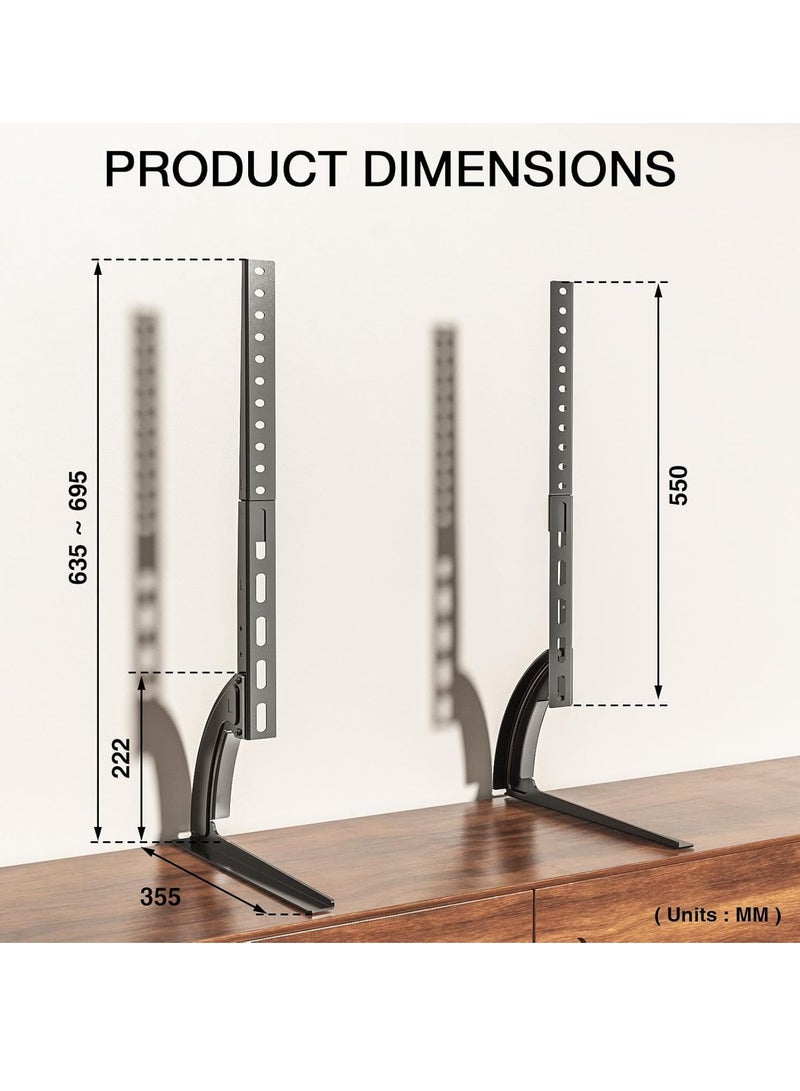 TIGER Universal TV Stand Legs for 20–65 Inch LED LCD Flat Screens | Heavy-Duty Table Top Pedestal Base | VESA Compatible Up to 800x500mm | Supports Up to 40KG | Adjustable Height & Anti-Slip Rubber Feet for Stable TV Mounting on Any Surface - Image 2