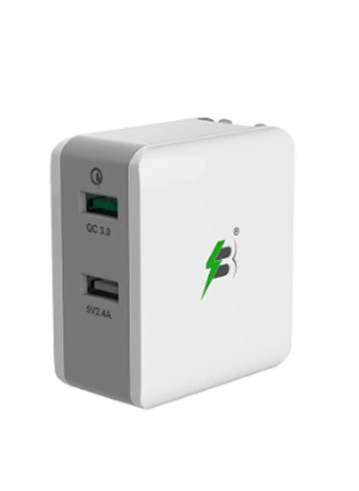 Spark Berry 2-Port Wall Charger, 30W (Black and White) - Image 3