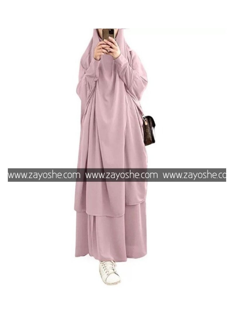 ZAYOSHE 2 Piece Jilbab – Khimar With Skirt-maroon  - Image 5