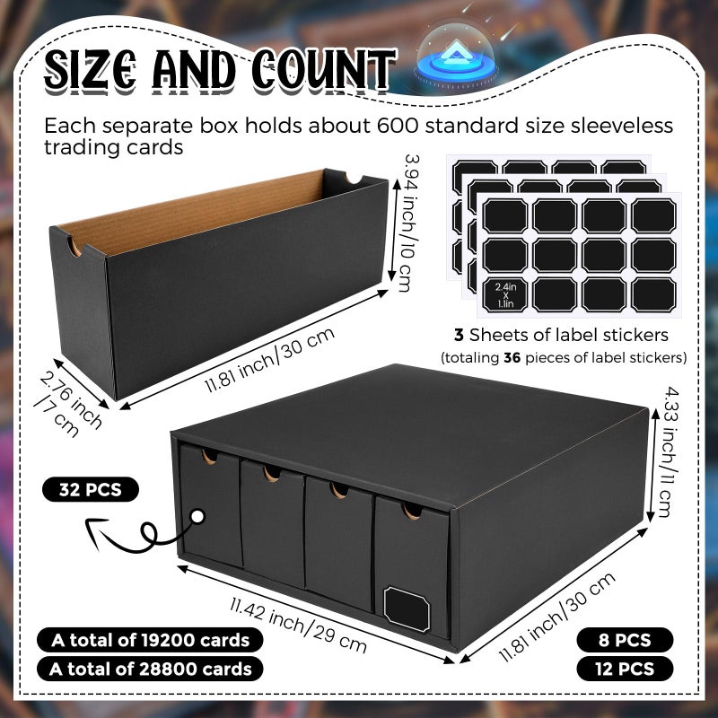 Resurhang 19200+ Large Trading Card Storage Box Card Collection with Separate Boxes and Label Stickers Soccer Sports Storage Compatible with Tcg Mtg (32 Drawers) - Image 2