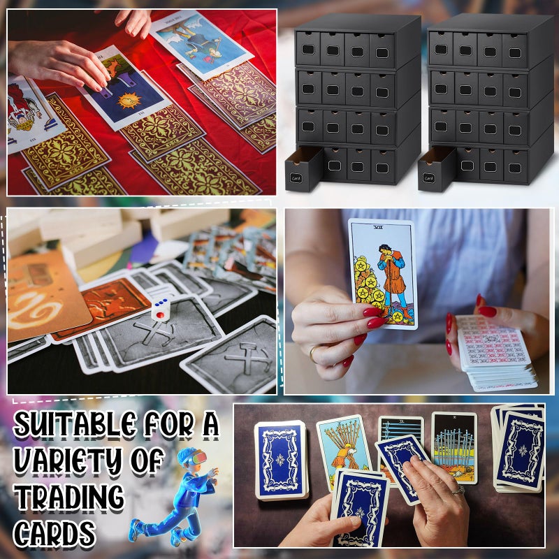 Resurhang 19200+ Large Trading Card Storage Box Card Collection with Separate Boxes and Label Stickers Soccer Sports Storage Compatible with Tcg Mtg (32 Drawers) - Image 4