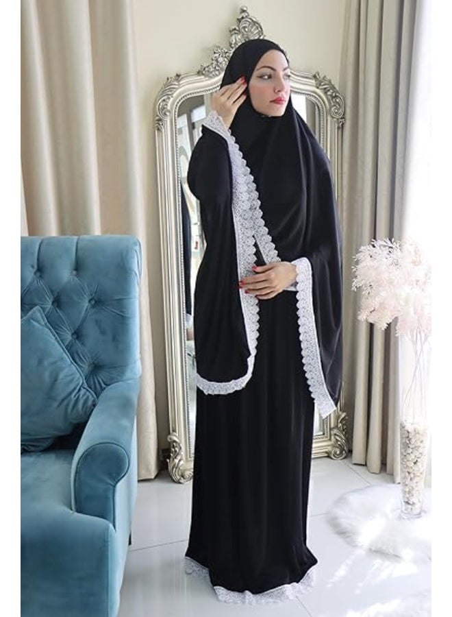 Reko Prayer Dress Women Elegant & Modest Prayer Dress Abaya for Women | Islamic prayer dress | 2 piece - Image 4