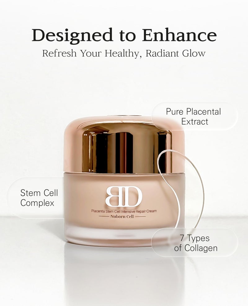 BD BLANC DUBU Nuborn Cell Placenta Stem Cell Intensive Repair Cream | Dragon Blood Cream with Placental Extract | Collagen Korean Skin Care for Glass Skin (50ml) - Image 2