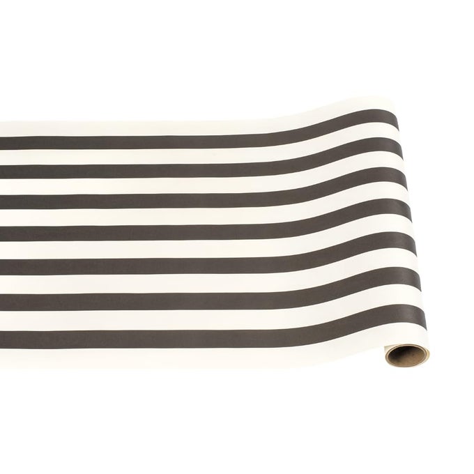 BLACK AND WHITE STRIPED PAPER TABLE RUNNER 25 LONG X 20 WIDE