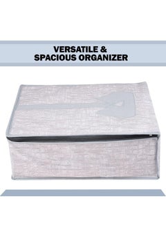 Kuber Industries Kuber Industries Shirt Cover | Shirt Storage Organizer | Foldable Shirt Cover | Wardrobe Organizer With Transparent Window | Jute Printed Shirt Bag | Pack Of 2 | Gray, 32 CM, 16 Cm  - Image 5