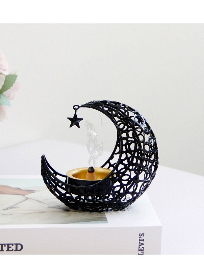 Y&D Creative Eid Mubarak Moon Shaped Candle Holder Ramadan Candlestick Home Wedding Table Decoration  - Image 1