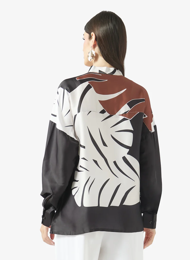فايور Abstract Print Cape Top