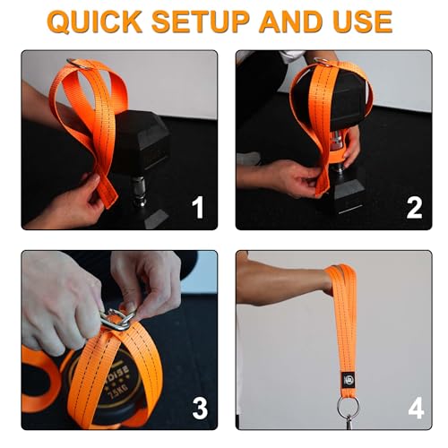J Bryant Arm Wrestling Training Strap set with Dumbbell Loading Strap Arm Finger Forearm Exerciser Strengthener - Image 4