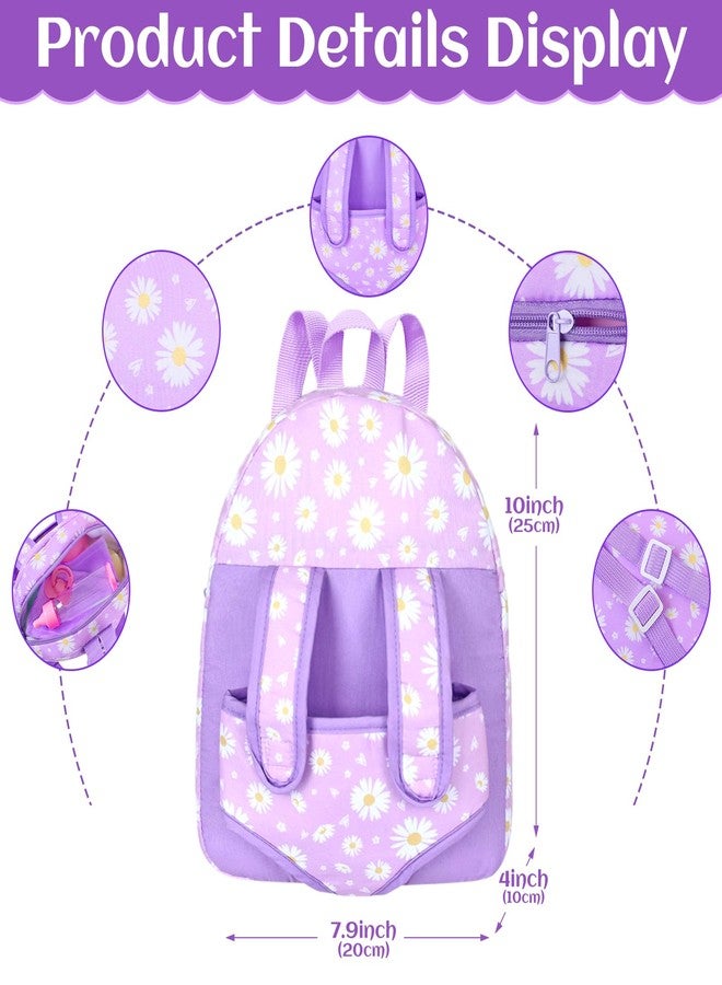 DOTVOSY 12" Flower Pattern Baby Doll With Backpack Carrier Can Store Clothes and Accessories,12 Inch Baby Dolls Set In Gift Box With Hanky Pacifier Bottle Pretend Baby Care Toy For Girl Child Toddler 3+ Gifts - Image 2