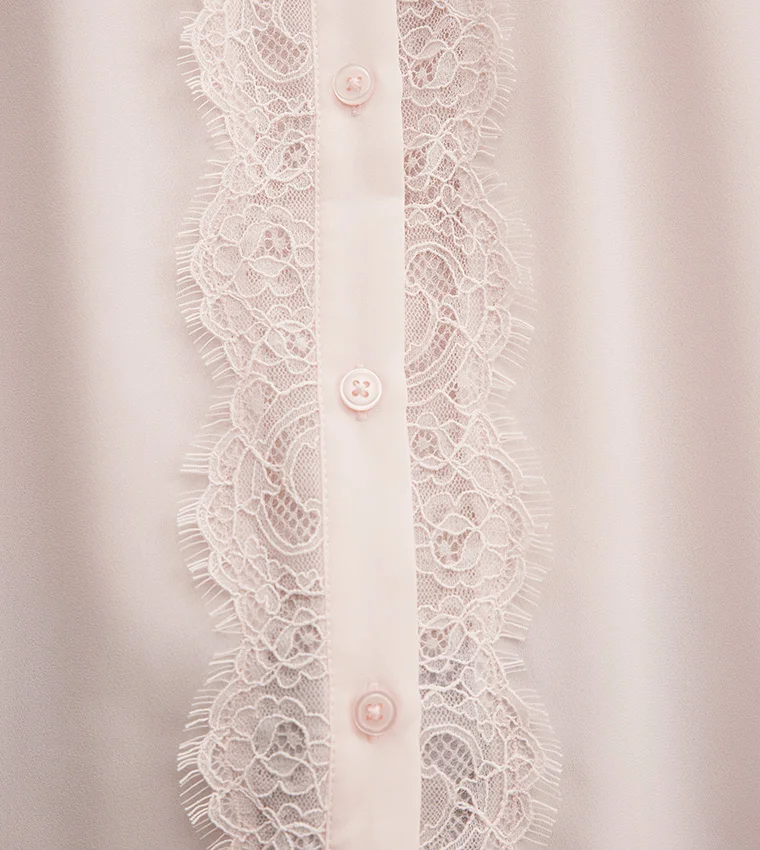 فورايفر نيو Tove Short Sleeve Lace Blouse